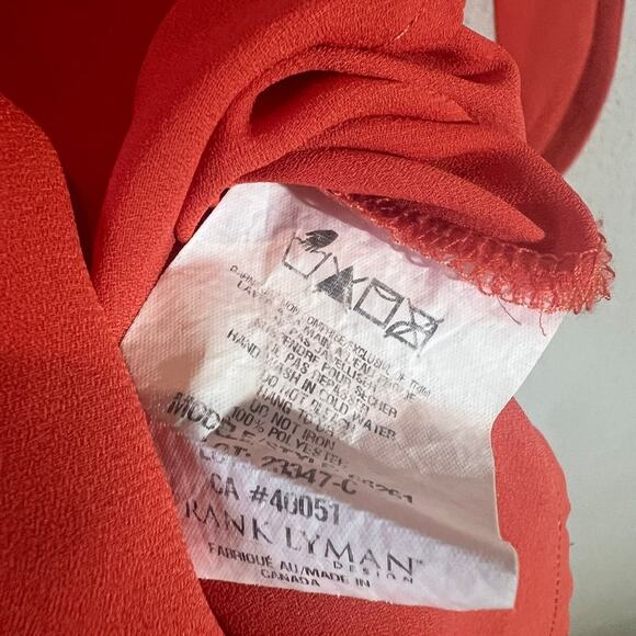 Frank Lyman Design Off The Shoulders Blouse Women's Size 12 Red 3/4 Sleeve Top - Picture 5 of 7
